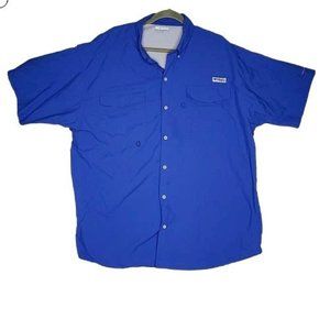 Columbia Sportswear PFG Button Front Shirt Omni Shade Short Sleeve Mens Sz XXL
